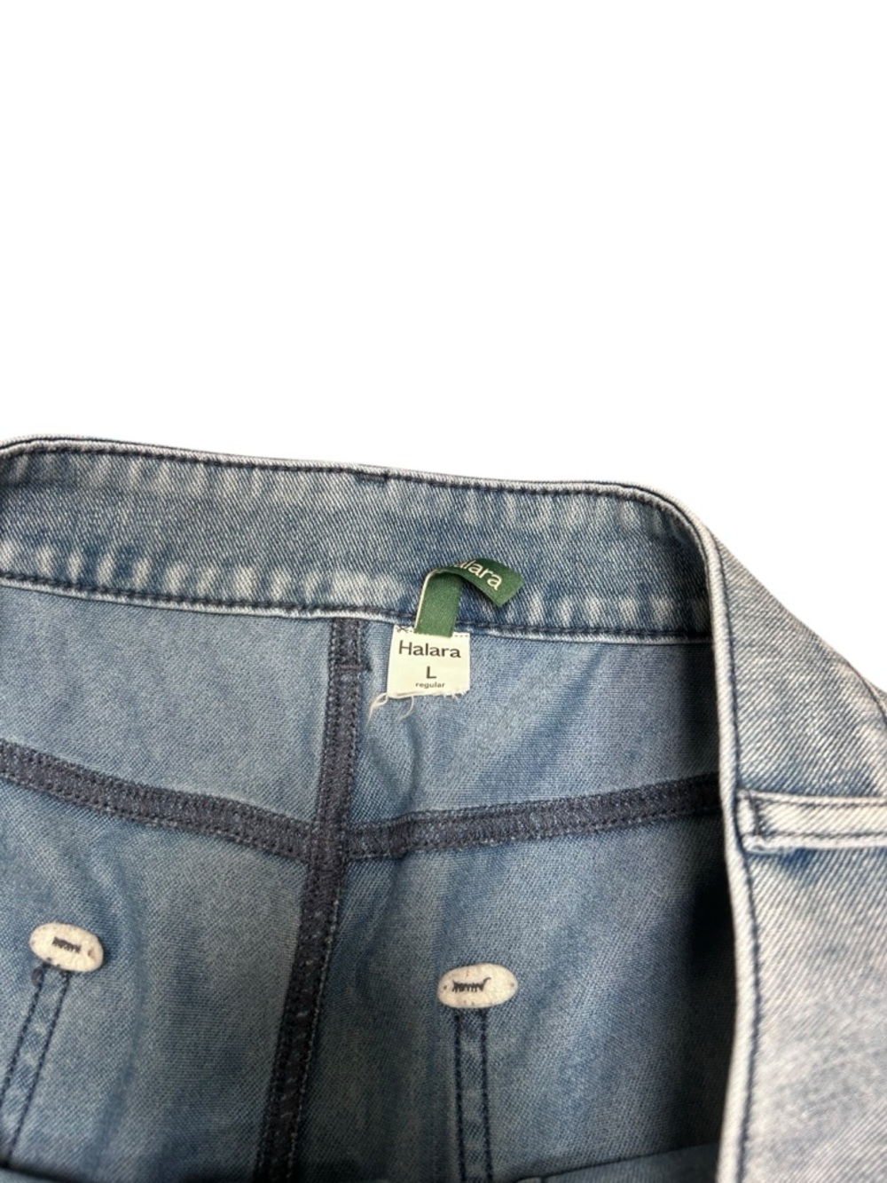 Halara Flex Mid Rise Straight Leg Casual Jeans with Pockets size large Vallarta - Picture 5 of 9